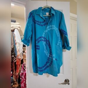 Blue and Purple Patterned Shirt